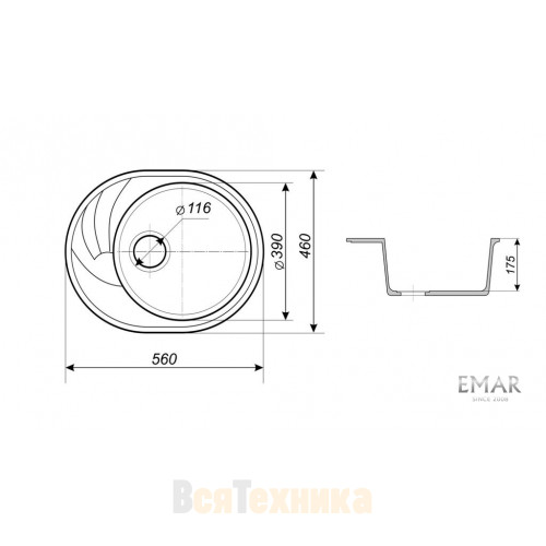 Мойка Emar MARBLE ЕММ-156