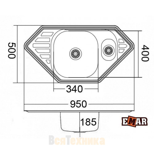 Мойка из нержавеющей стали EMAR 9550С