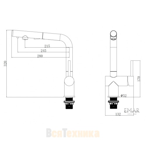 Смеситель EMAR EC-7019