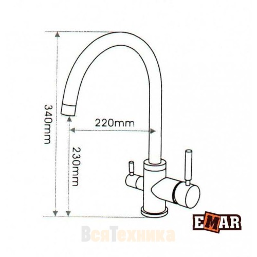 Смеситель EMAR ECB-3007 PVD