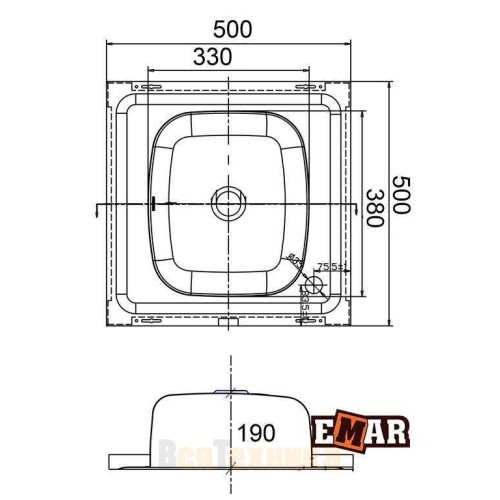 Накладная мойка EMAR 5050