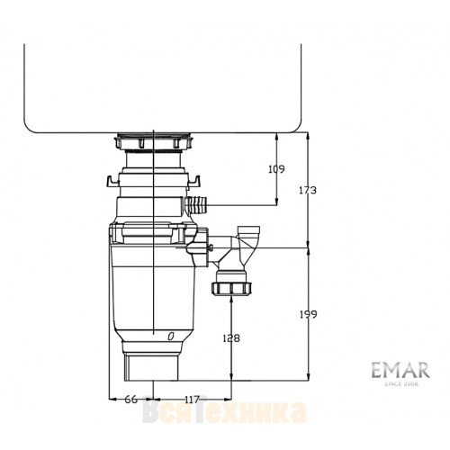 Измельчитель пищевых отходов Emar ATC-WZB390A Compact