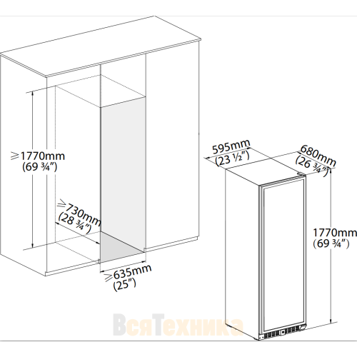 Винный шкаф Temptech Premium VWCR155DS