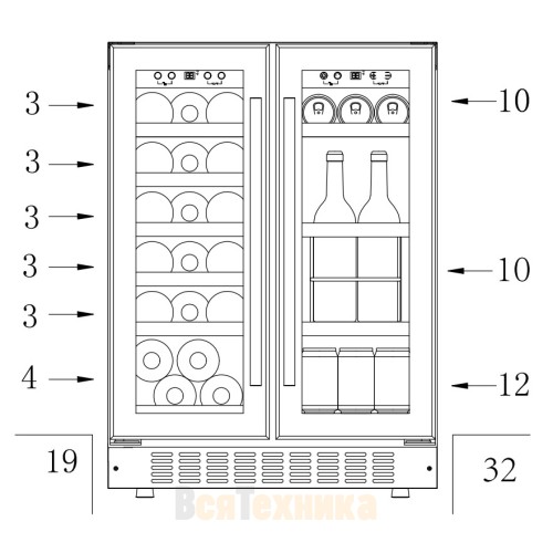 Винный шкаф Temptech Sommelier SOM2DX60DRB