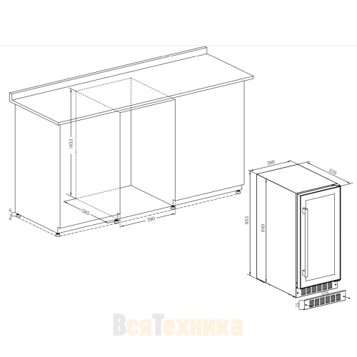Винный шкаф Temptech Premium WPQ38SCS