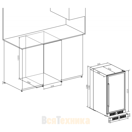 Винный шкаф Temptech Premium WP120DCB