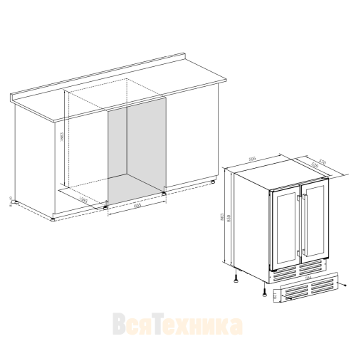 Винный шкаф Temptech Premium WP2DQ60DCB
