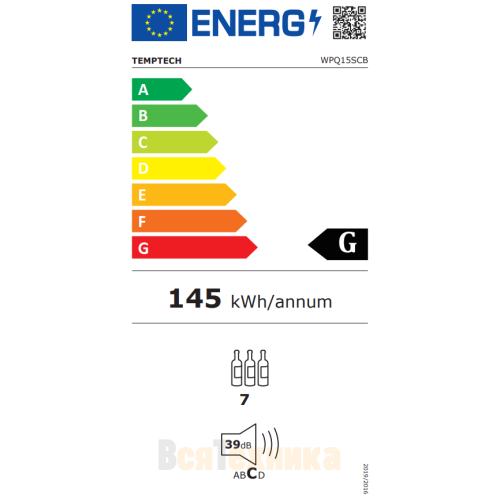 Винный шкаф Temptech Premium WPQ15SCB