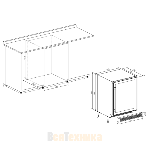 Винный шкаф Temptech Stockholm STX60DRB
