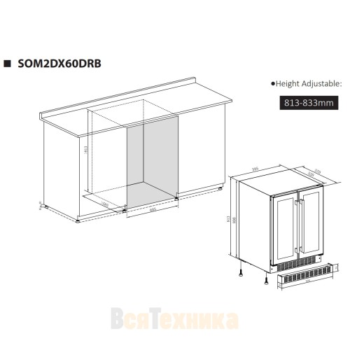 Винный шкаф Temptech Sommelier SOM2DX60DRB