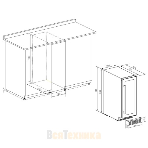 Винный шкаф Temptech Sommelier SOMX30DRB-24