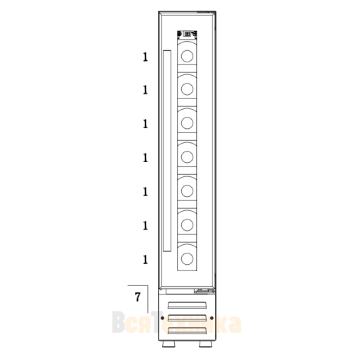 Винный шкаф Temptech Premium WPQ15SCS