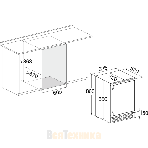 Винный шкаф Temptech Elegance GRN46DW