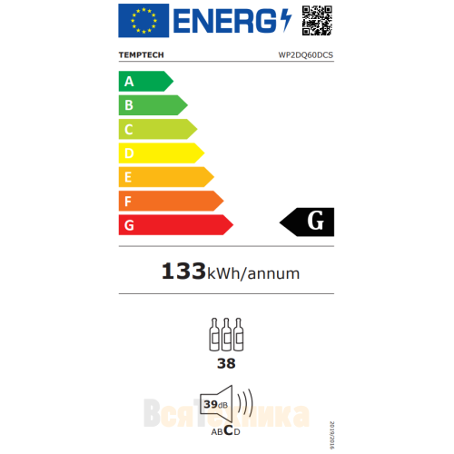 Винный шкаф Temptech Premium WP2DQ60DCS