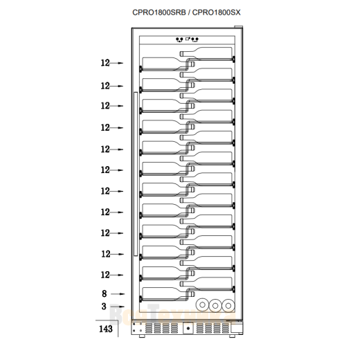 Винный шкаф Temptech Copenhagen CPRO1800SRB