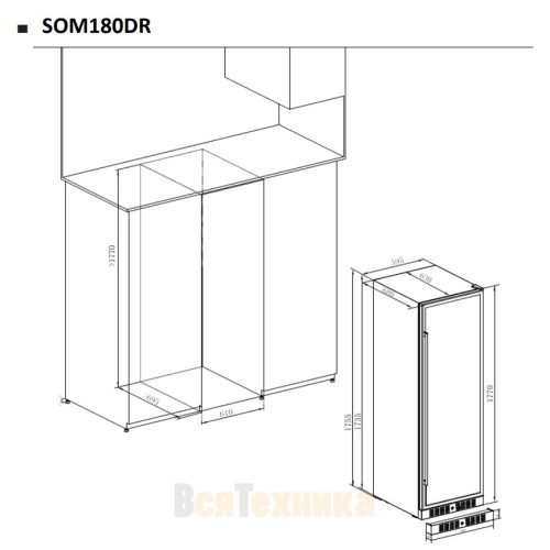 Винный шкаф Temptech Sommelier SOM180DRB-24