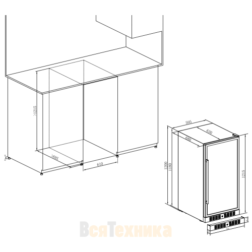 Винный шкаф Temptech Premium WP120DCS