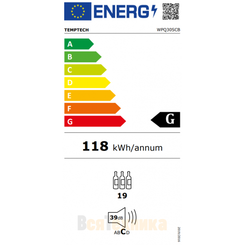 Винный шкаф Temptech Premium WPQ30SCB