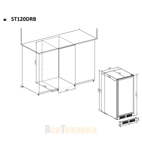 Винный шкаф Temptech STHLM ST120DRB