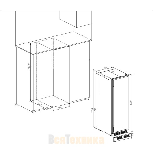Винный шкаф Temptech Premium WP180SCS