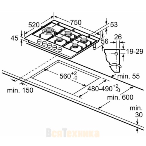 Газовая варочная Neff T27DS79N0
