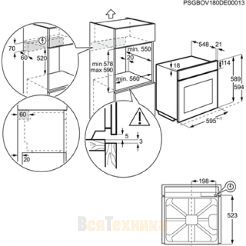 Электрический духовой шкаф Zanussi OPZB2300P Black