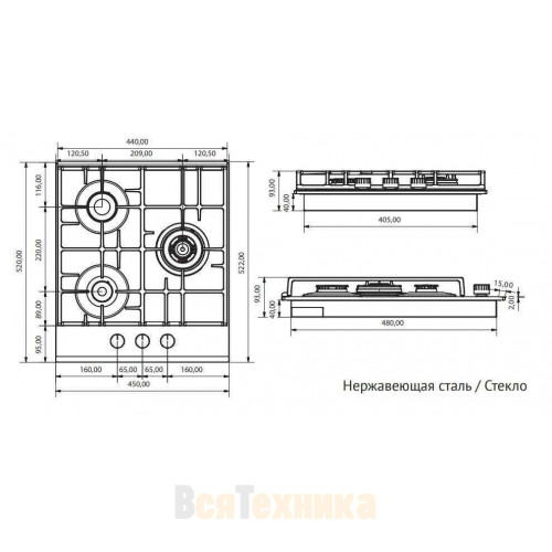 Газовая варочная панель Kuppersberg FQ 42 W