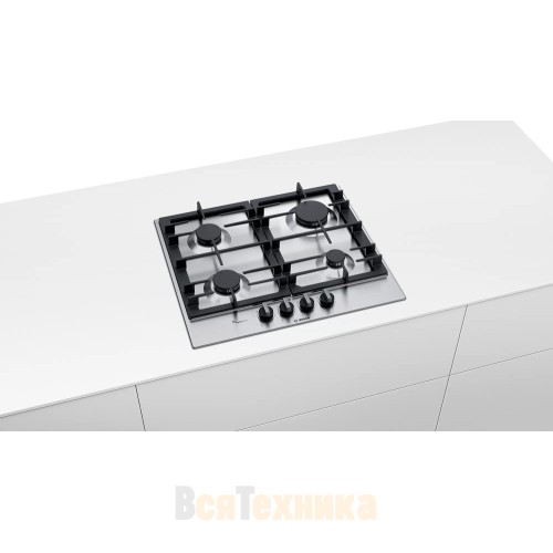 Газовая варочная панель Bosch PCP6A5B90, шириной 58.2 см, нержавеющая сталь