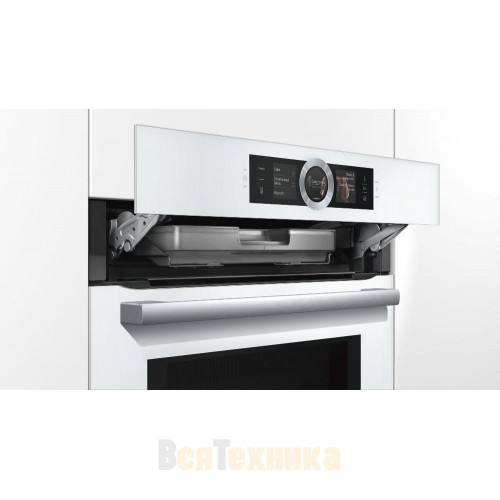 Духовой шкаф с микроволнами и паром Bosch HNG6764W6