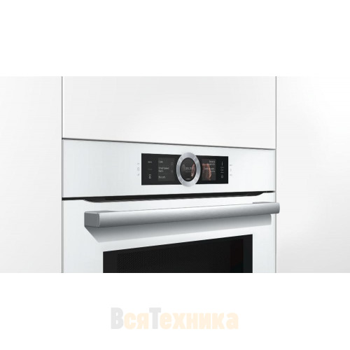 Духовой шкаф с микроволнами и паром Bosch HNG6764W6