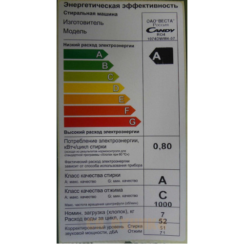 Узкая стиральная машина Candy Rapid'O RO4 1074DWM4-07