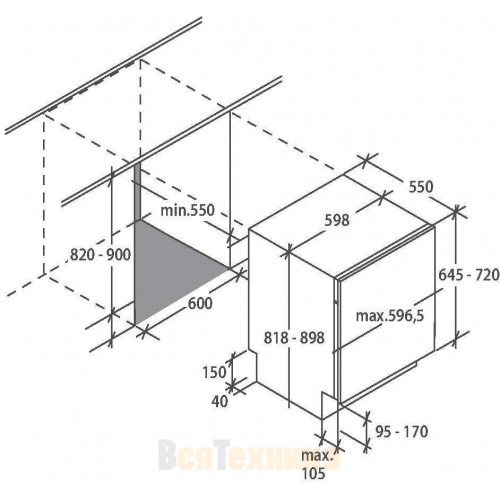 Посудомоечная машина Candy Brava CDIN 3D632PB-07