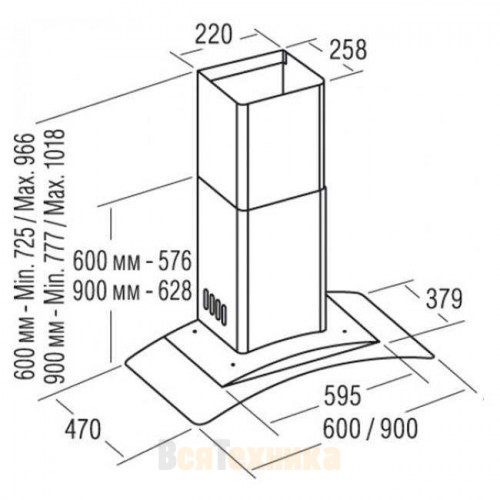 Вытяжка кухонная Cata C-600 GLASS /L