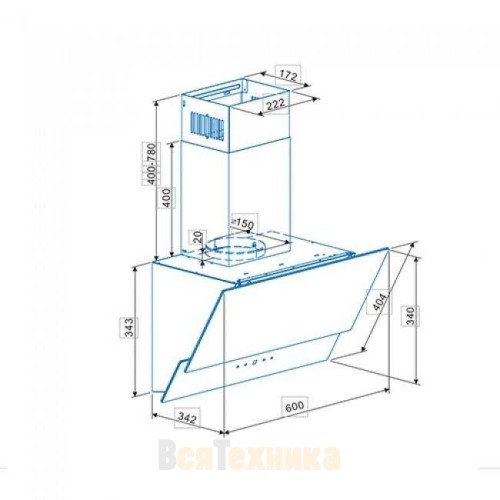Вытяжка кухонная Cata AG4-A600 GBK