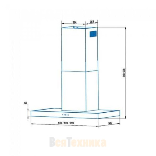 Вытяжка кухонная Cata B6-T600 X