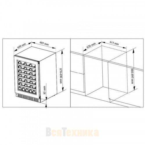 Винный шкаф Cavanova CV060DT