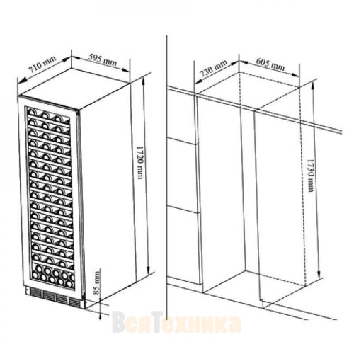 Винный шкаф Cavanova CV180DT