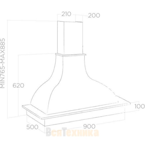 Вытяжка Elica MEMPHIS WH/A/90 FRASSINO