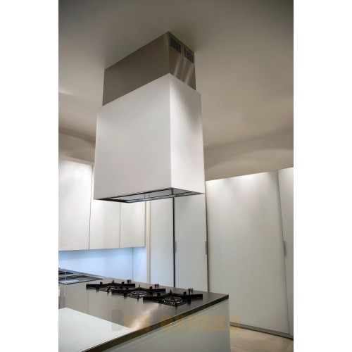 Вытяжка Falmec Design+ LAGUNA isola 60 inox vetro bianco (800)