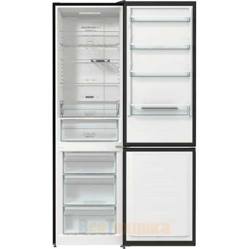 Отдельностоящий двухкамерный холодильник Gorenje NRK6201SYBK