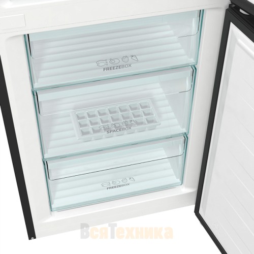 Отдельностоящий двухкамерный холодильник Gorenje NRK6201SYBK
