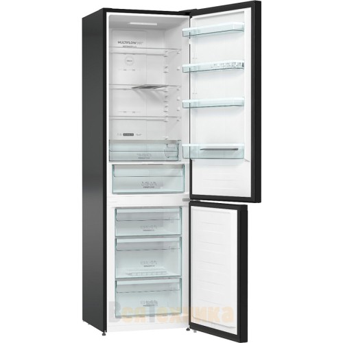 Отдельностоящий двухкамерный холодильник Gorenje NRK6201SYBK