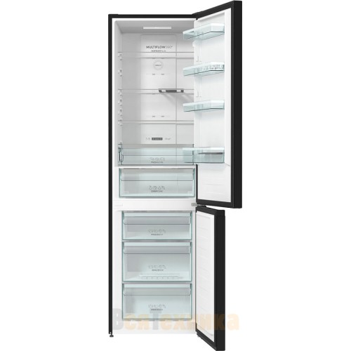 Отдельностоящий двухкамерный холодильник Gorenje NRK6201SYBK