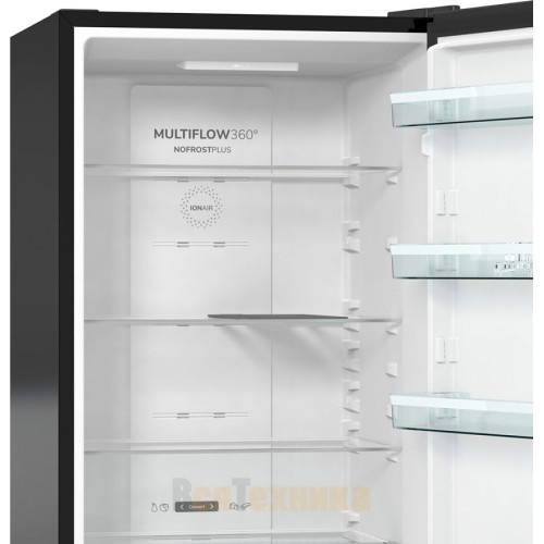 Отдельностоящий двухкамерный холодильник Gorenje NRK6201SYBK