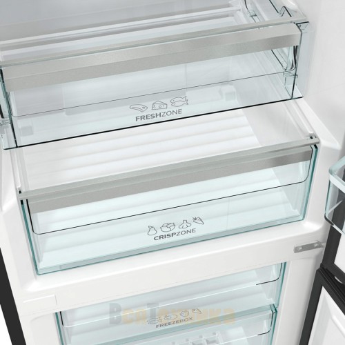 Отдельностоящий двухкамерный холодильник Gorenje NRK6201SYBK