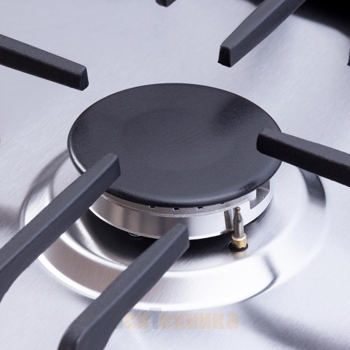Газовая варочная панель HiSTORY HGE 640C FIX, серебристый INOX