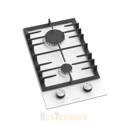 Газовая варочная панель HiSTORY HGE 320C FWH, белый
