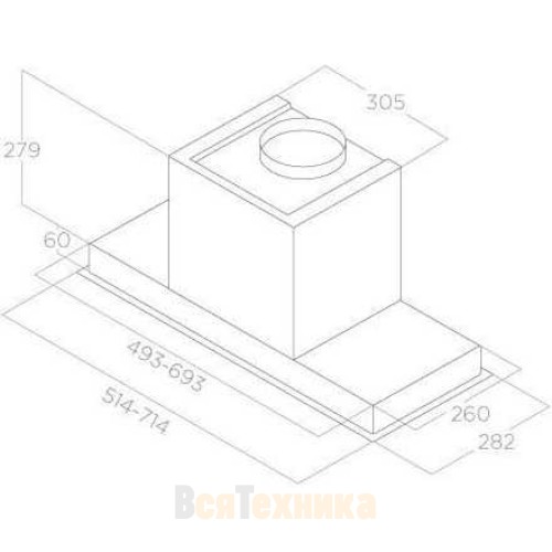 Вытяжка Elica HIDDEN ADVANCE BL MAT/A/72