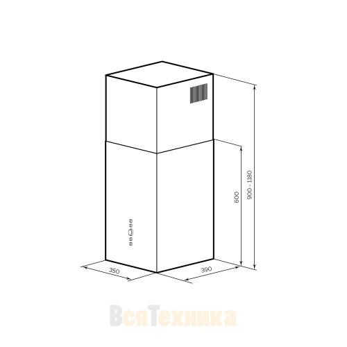 Вытяжка кухонная декоративная LEX MONO 400 INOX