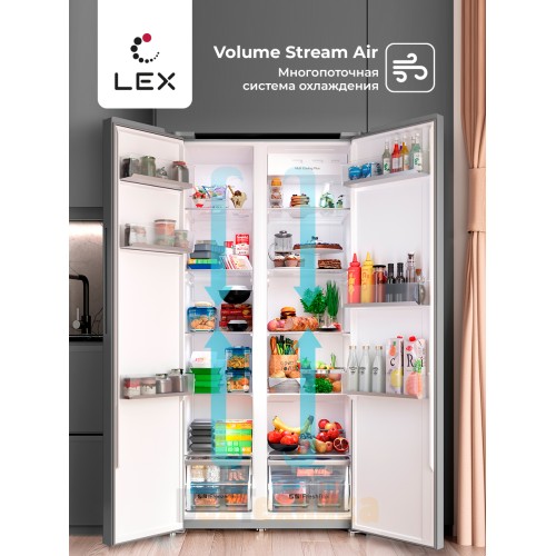 Холодильник двухкамерный отдельностоящий с инвертором LEX LSB530BLID WIND